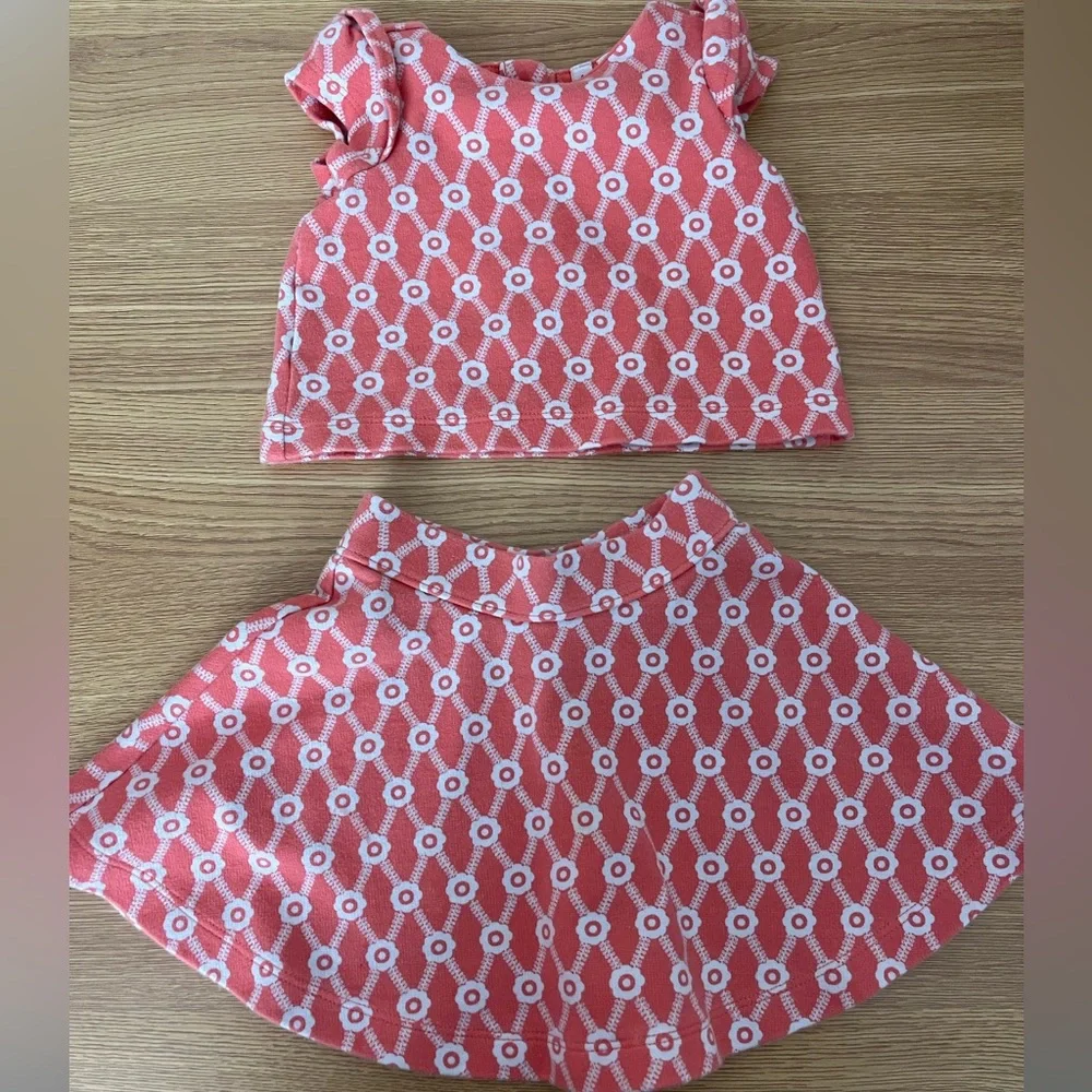 Janie and Jack Floral Retro Skirt Set 3/6 Months (2 piece set)